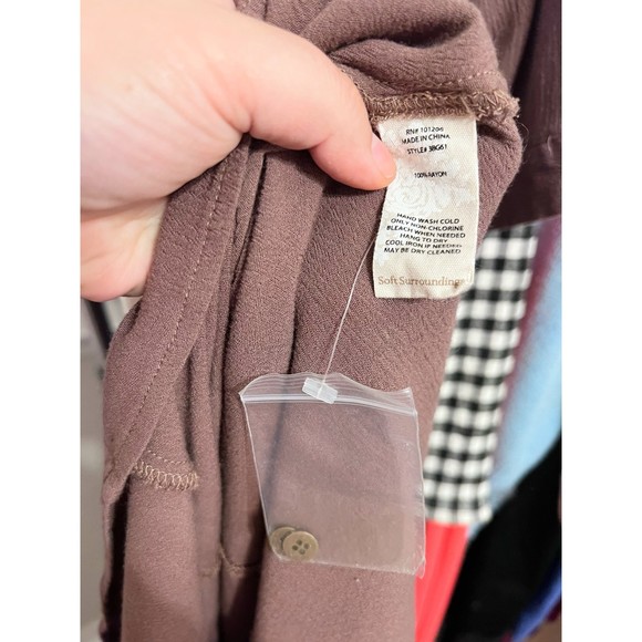 Soft Surroundings Brown Laurel Modest Maxi Gauze Button Up Shirt Dress - Picture 6 of 7